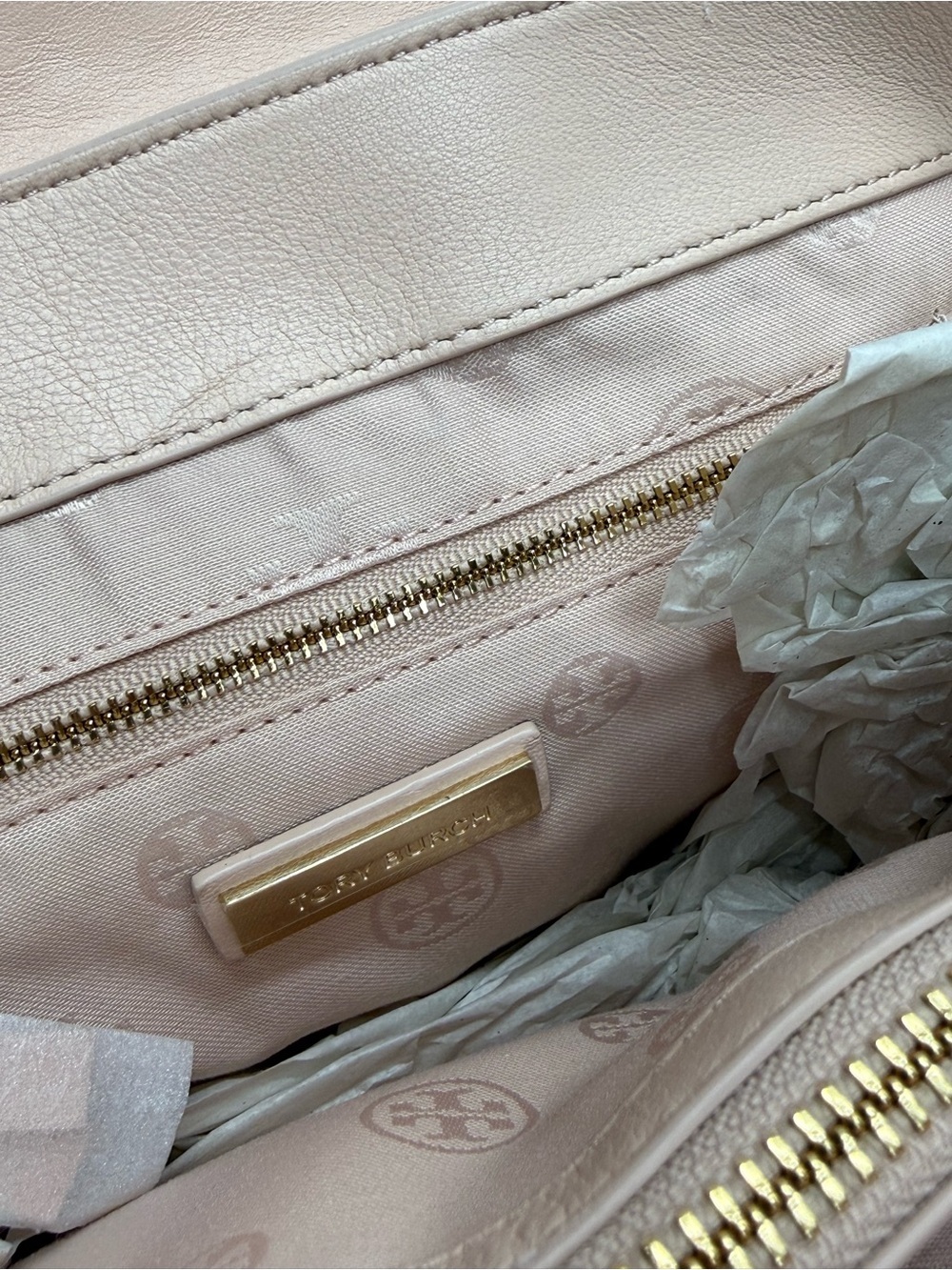 (new+tag) Tory Burch Quilted Chain Shoulder Bag / Crossbody Pale Pink Apricot - Picture 11 of 17